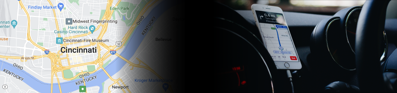 Cincinnati map and Car navigation